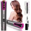 Modelador de Cabelo Automático USB Sem Fio com Escova de Cerâmica para Ondas em T