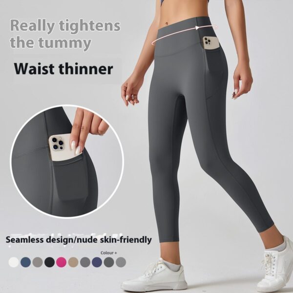 Calça de ioga esportiva de alta resistência, cintura alta, modeladora e de secagem rápida