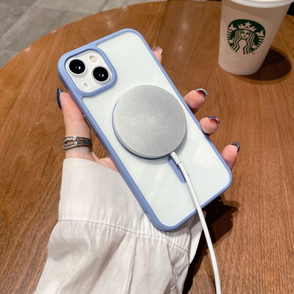 Capa transparente de acrílico Magsafe para celular todos os modelos