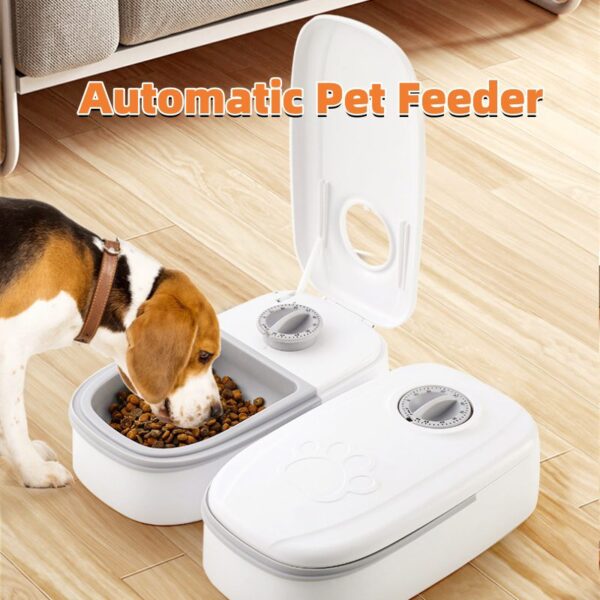 Alimentador automático inteligente para animais de estimação, dispensador de ração para cães e gatos, com temporizador, tigela de aço inoxidável, acessórios para alimentação de animais de estimação.