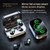 Fone de ouvido sem fio YD03 compatível com Bluetooth TWS com tela grande, visor digital inteligente e luz de respiração intra-auricular.