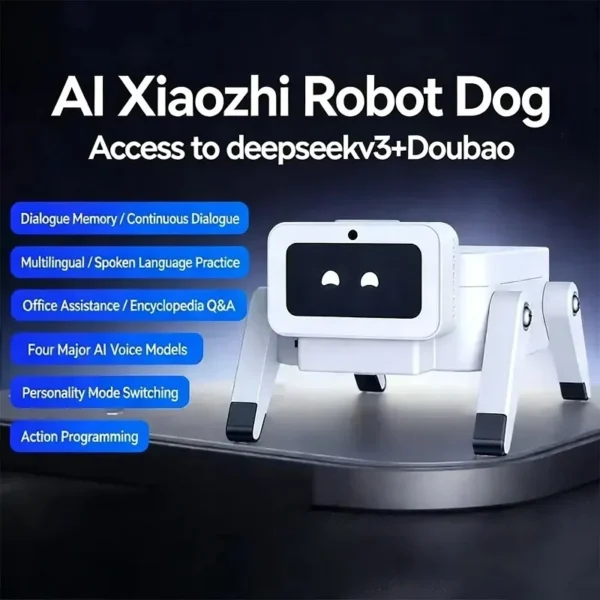 Robô de Estimação Xiaozhi AI para Crianças, Robô Cão Controlado por Voz, Comunicação e Companhia entre Homem e Máquina, Produtos de Impressão 3D