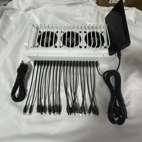 Box Fazenda par 20 Celulares, Hub USB, Controle Android, Sincronização em Lote, Controle Inteligente, Gestão Unificada