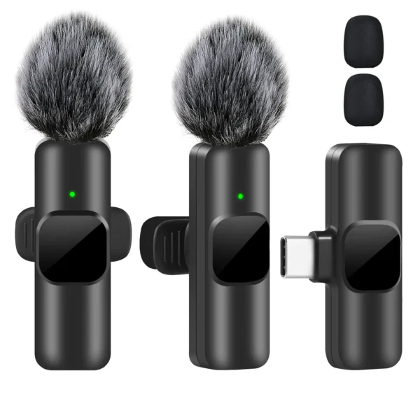 Microfone Lavalier Sem Fio K60 Mini para Gravação de Áudio e Vídeo para iPhone, Android, Laptop, Jogos ao Vivo, Microfone para Celular