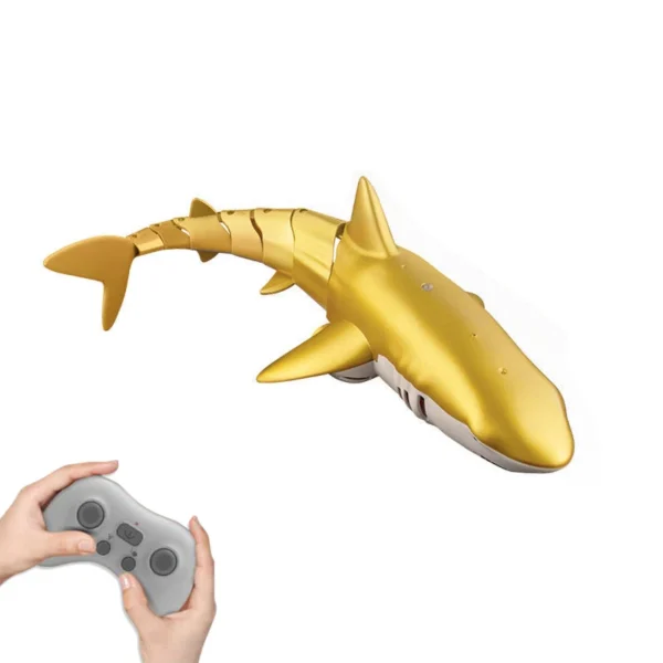 Inteligente rc tubarão baleia spray água brinquedo engraçado barco de controle remoto robôs submarinos peixes brinquedos elétricos para meninos crianças - Spray Gold whale