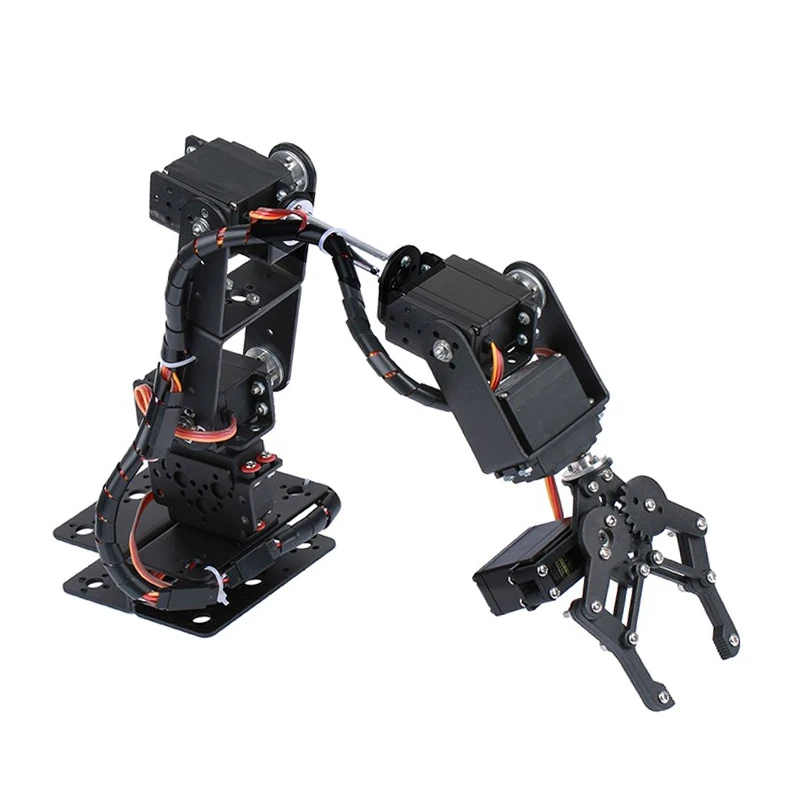 360 graus 6 dof robô liga de metal braço mecânico garra kit mg996r para arduino robótica kit educacional ps2 brinquedos programáveis
