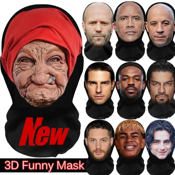 Máscara de Halloween 2026 NOVA para Cosplay, Fantasias de Baile de Máscaras, Máscaras Realistas de Celebridades, Balaclava e Acessórios de Cabeça