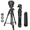 Tripé automático para telefone, alumínio alto, 55 polegadas, 140cm, suporte com placas rápidas, montagem pan head para canon, nikon, dslr, slr, câmera digital