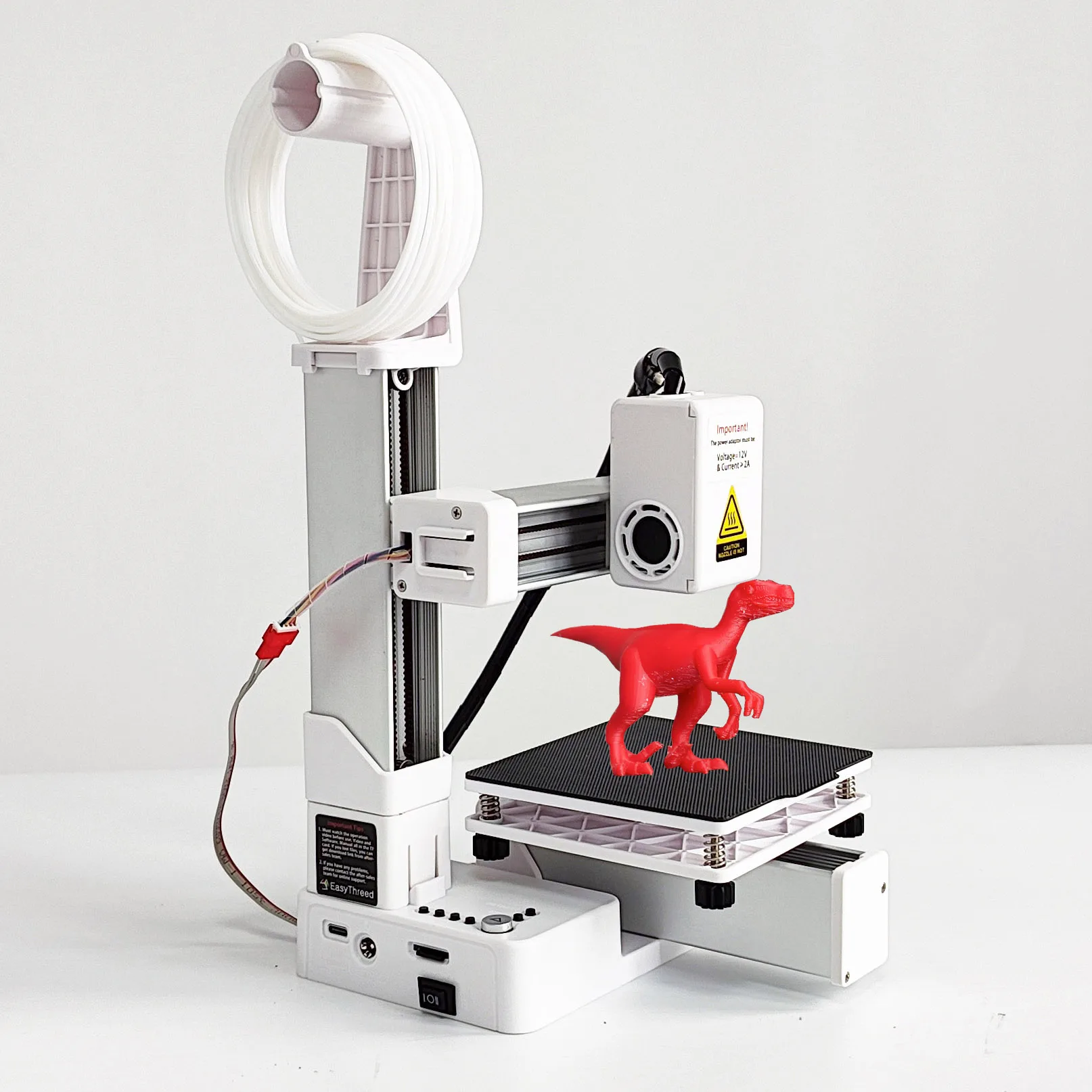 Impressora 3D, EasyThreed compatível com filamento PLA TPU de 1,75 mm inclui adaptador de alimentação.