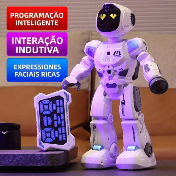 Robô Grande com Sensores de Gestos Inteligentes, Robô Interativo Programável com Sensor de Toque e Olhos LED para Presentes para Crianças
