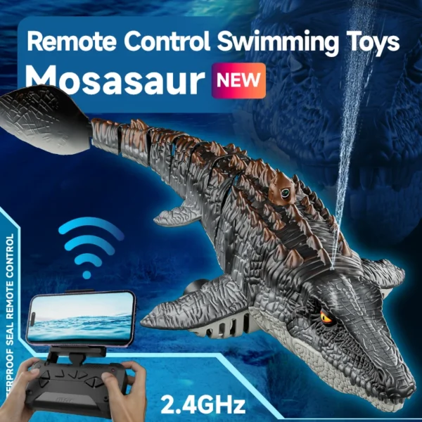 Dinossauro com spray água brinquedo - barco de controle remoto alta simulação dinossauro