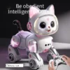 Gato robô andando de controle remoto, presente de animal de estimação meowing elétrico para meninos meninas crianças aniversário natal