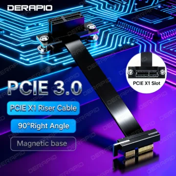 Cabo riser pcie x1 de ângulo reto de 90 graus, 8gbps, pcie 3.0 x1 para x1, extensor de fita de cartão riser para pci express 1x