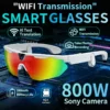 Óculos Inteligentes LIGE para Homens com Câmera de 800W, Assistente de Voz, Tradução em Tempo Real, Gravação de Vídeo e Memória de 4GB