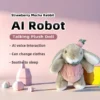 Robô AI Coelho Mocha Morango: Boneco de Pelúcia Falante com Seleção de Vozes de Múltiplos Personagens, Brinquedo Educacional para Aprendizagem de Idiomas