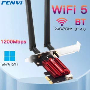 Fengvi-wifi 5 pci-e adaptador sem fio, placa de rede ac1200, banda dupla, 2.4g/5ghz, 802.11ac, bluetooth 4.0, desktop windows 7/8/10/11