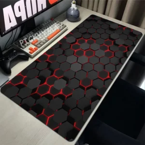 Tapete de mouse geométrico grande, 100x50cm, grande, computador, minimalismo, teclado grande, gamer, mouse pads, mesa