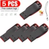 5 PÇS/LOTE Unidade Flash USB Genuína de Alta Velocidade 128GB Pen Drive Preto Chaveiro Grátis 64GB Memory Stick 32GB Presente de Negócio 16GB