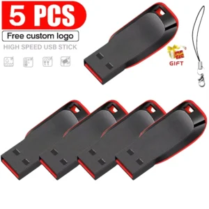 5 PÇS/LOTE Unidade Flash USB Genuína de Alta Velocidade 128GB Pen Drive Preto Chaveiro Grátis 64GB Memory Stick 32GB Presente de Negócio 16GB