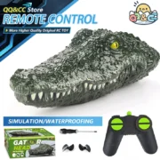 Cabeça de crocodilo - Barco 2.4g controle remoto piada jacaré chamariz brinquedos elétricos verão água spoof robô brinquedos presente