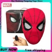 Máscara cosplay olhos com movimento máscara eletrônica homem aranha 1:1 controle remoto brinquedos elásticos adultos crianças presente