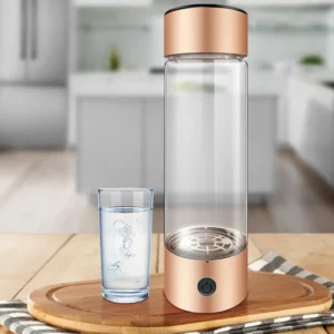 Copo portátil gerador de água hidrogênio - Garrafa de água de vidro transparente Separação de hidrogênio e oxigênio Chaleira inteligente para exterior